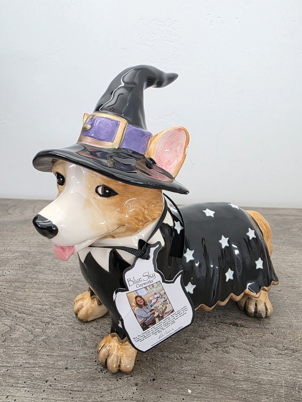 Blue Sky Clayworks Corgi Witch Halloween Decor Figurine New
